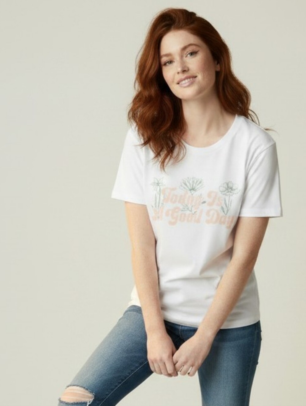 NWOT Gap Body Super Soft 'Today is a Good Day' Boxy Tee, M, Cozy